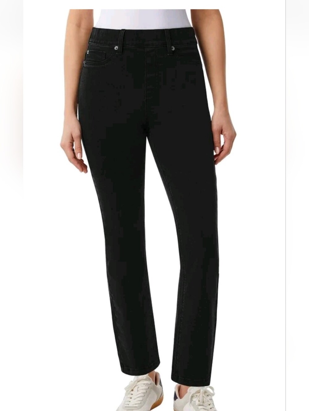 32 Degrees Heat Pull On High Rise Jeans, Black Size Large Inseam 28inch